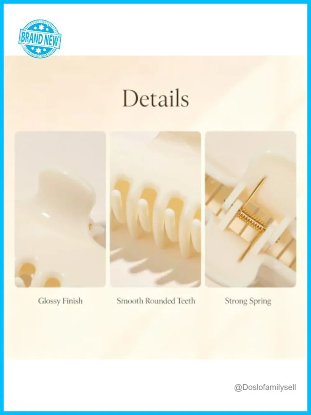 4 Inch Square Hair Claw Clip for Thick Thin Hair, Non Slip Strong Hold, Hair